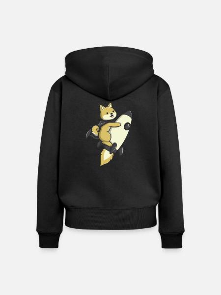 Magic Degen - Rocket - Frauen Premium Bio Zip Hoodie - Schwarz