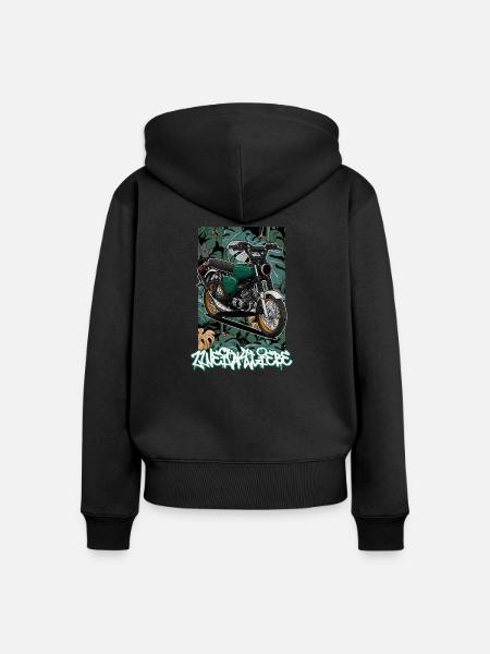 S51 (grün) // Illustration - Frauen Premium Bio Zip Hoodie - Schwarz