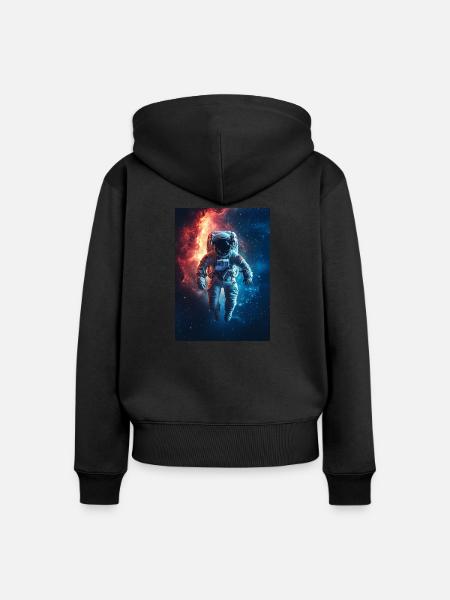 Astronaut 3 - Frauen Premium Bio Zip Hoodie - Schwarz