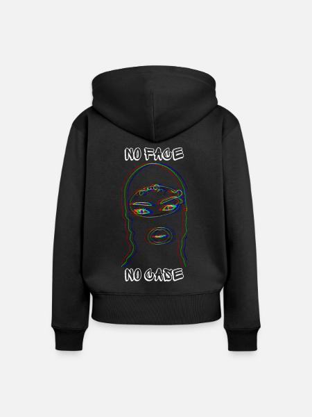 Kein Gesicht kein Problem - Frauen Premium Bio Zip Hoodie - Schwarz