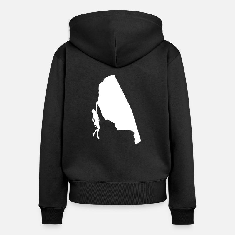 grimper cliffhanger - Sweat à capuche zippé Premium bio Femme - noir