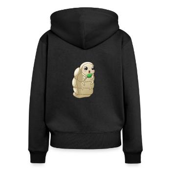 süße Made - Frauen Premium Bio Zip Hoodie - Schwarz - Hinten - Julia (174cm)