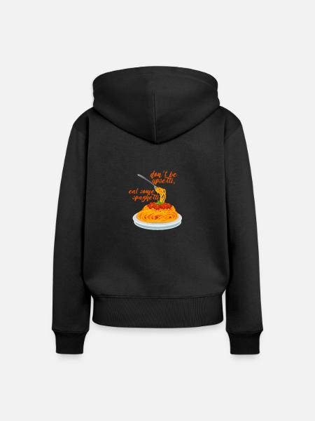 Upsetti Spaghetti - Frauen Premium Bio Zip Hoodie - Schwarz