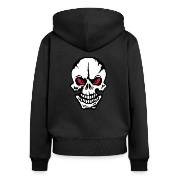 death head skull head look wicked dead 1 - Women's Premium Organic Zip Hoodie - black - Back - Julia (174cm)