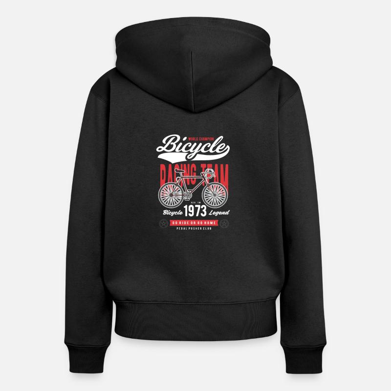 Equipe de course de vélo - Sweat à capuche zippé Premium bio Femme - noir
