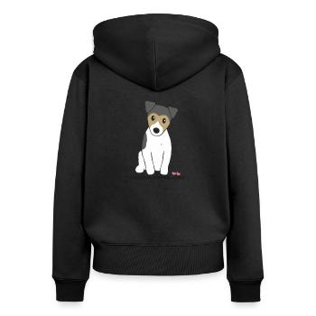 Terrier brésilien - Sweat à capuche zippé Premium bio Femme - noir - Dos - Julia (174cm)
