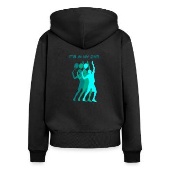 it's in my DNA, tennis, smash - Women's Premium Organic Zip Hoodie - black - Back - Julia (174cm)