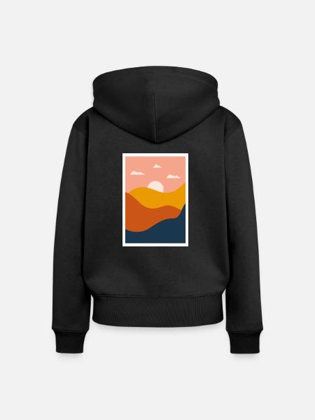 Abstrakte Landschaft - Frauen Premium Bio Zip Hoodie - Schwarz