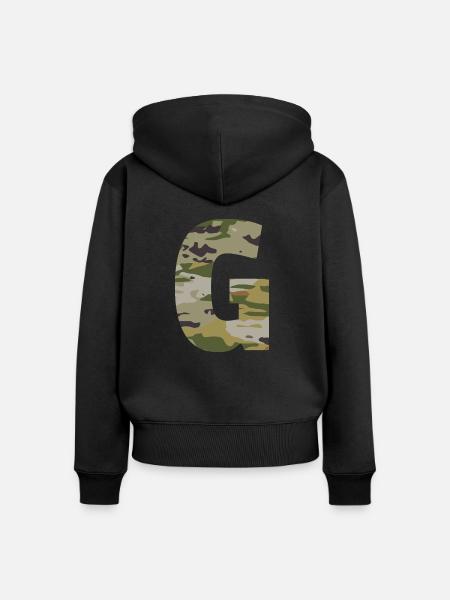 Tarnbuchstabe G - Frauen Premium Bio Zip Hoodie - Schwarz