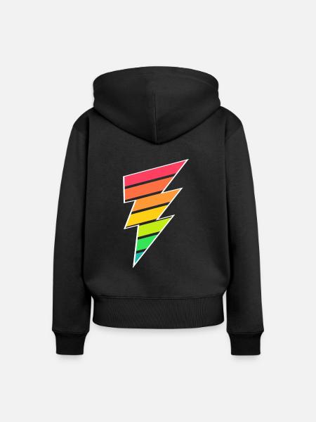 Bunter Blitz - Frauen Premium Bio Zip Hoodie - Schwarz