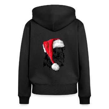 Santa Australian Shepherd Weihnachten Aussie Hunde - Frauen Premium Bio Zip Hoodie - Schwarz - Hinten - Julia (174cm)