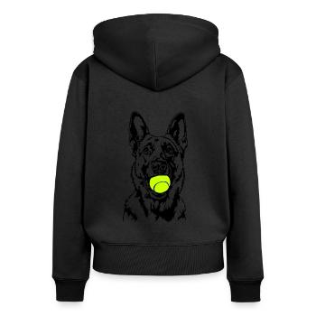Malinois Ball Ball Junkie Dogs Wilsigns - Women's Premium Organic Zip Hoodie - black - Back - Julia (174cm)
