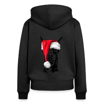 Santa Dobermann Weihnachten Hunde Wilsigns - Frauen Premium Bio Zip Hoodie - Schwarz - Hinten - Julia (174cm)