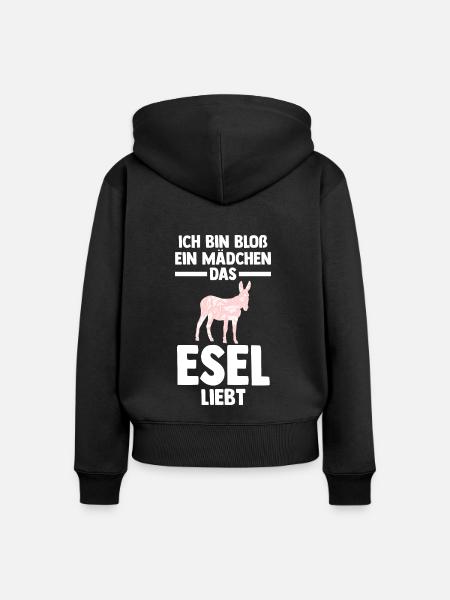 Esel - Frauen Premium Bio Zip Hoodie - Schwarz
