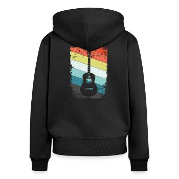 Guitare - Sweat à capuche zippé Premium bio Femme - noir - Dos - Julia (174cm)