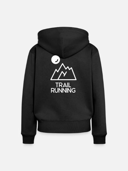 Trailrunning - Frauen Premium Bio Zip Hoodie - Schwarz