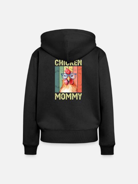 Huhn Hühner - Frauen Premium Bio Zip Hoodie - Schwarz