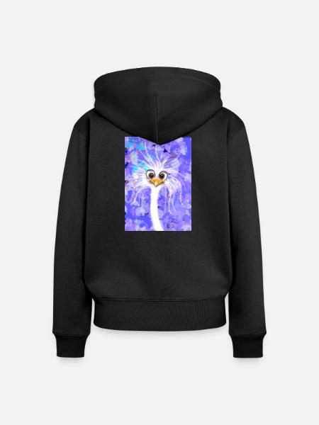 Fabelhafter flauschiger Strauß - Frauen Premium Bio Zip Hoodie - Schwarz