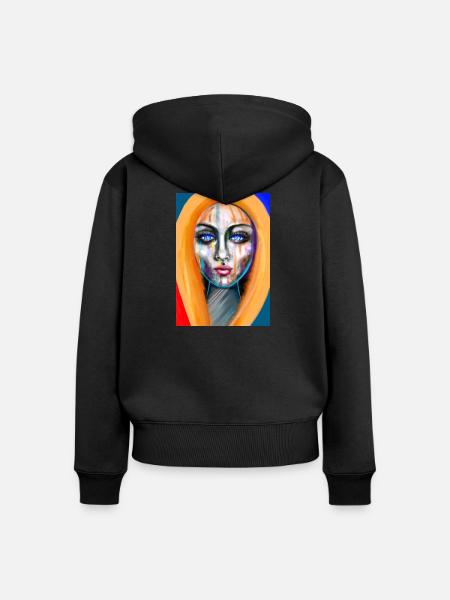 Faszinierende abstrakte Frauenillustration - Frauen Premium Bio Zip Hoodie - Schwarz