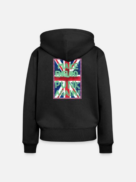 A3_MAKE_ENGLAND_PUNK_AGAIN - Frauen Premium Bio Zip Hoodie - Schwarz