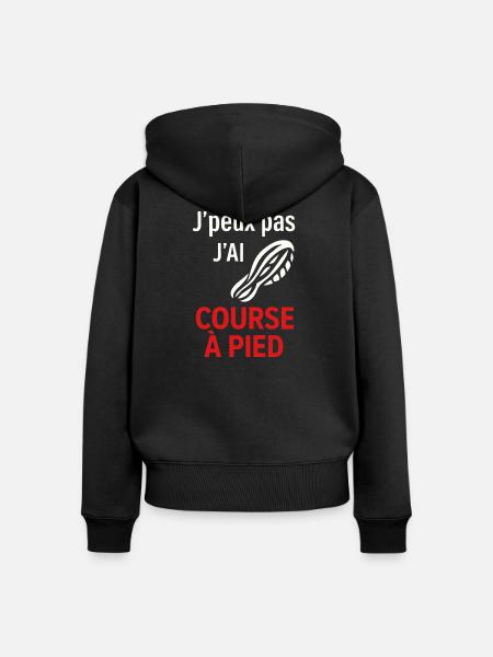 Ich habe keine Zeit zu laufen - Frauen Premium Bio Zip Hoodie - Schwarz