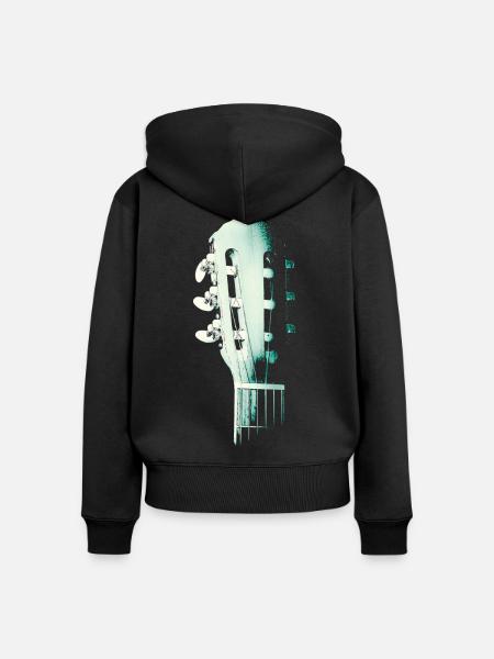 Gitarren-Spirit - Frauen Premium Bio Zip Hoodie - Schwarz
