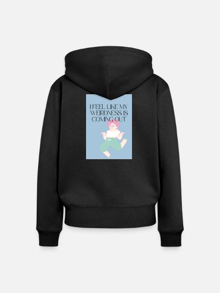 Sich seltsam fühlen - Frauen Premium Bio Zip Hoodie - Schwarz