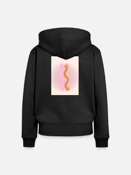 Linien - Frauen Premium Bio Zip Hoodie - Schwarz