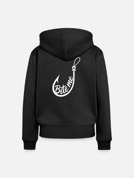 Beiß mich Haken - Frauen Premium Bio Zip Hoodie - Schwarz