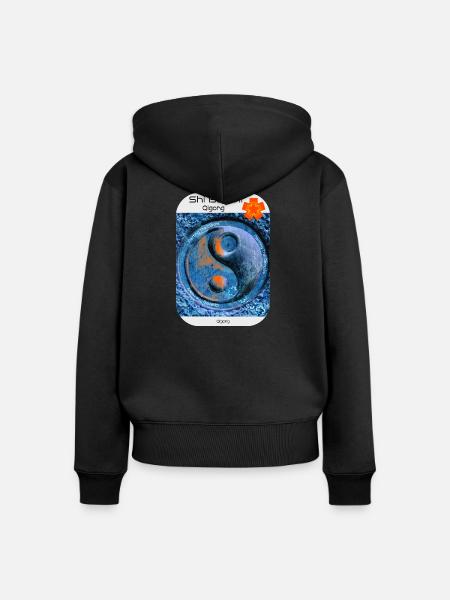Shi Ba Shi - QiGong - Frauen Premium Bio Zip Hoodie - Schwarz
