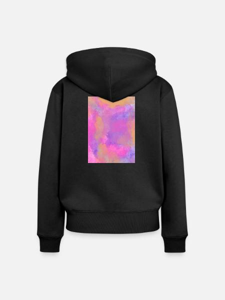 Gradient - Flieder personalisierbar - Frauen Premium Bio Zip Hoodie - Schwarz