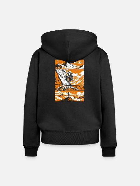 Summit Victory Mountain Art - Frauen Premium Bio Zip Hoodie - Schwarz