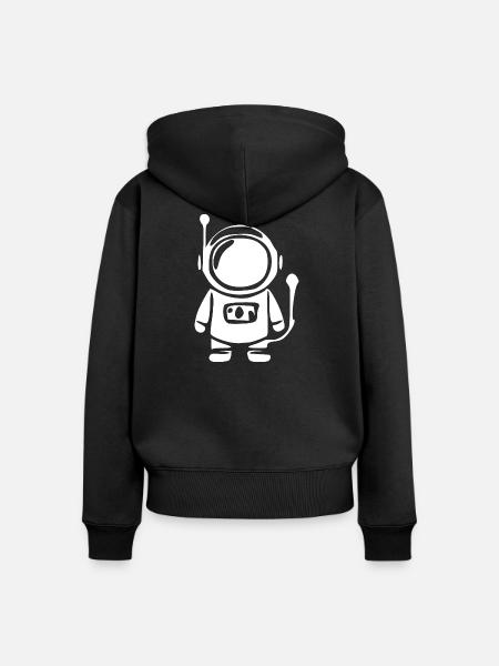 Astronaut im Weltall Geschenk - Frauen Premium Bio Zip Hoodie - Schwarz