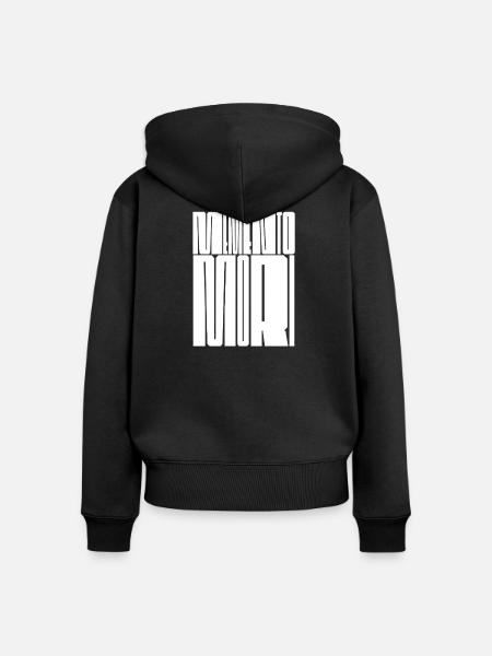 memento mori Typografie - Frauen Premium Bio Zip Hoodie - Schwarz