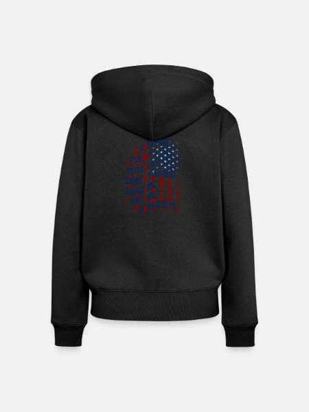 AMERIKA-Flagge mit Typografie - Frauen Premium Bio Zip Hoodie - Schwarz