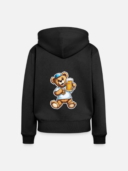 Teddybär / Kuscheltier / Stofftier / Geschenkidee - Frauen Premium Bio Zip Hoodie - Schwarz