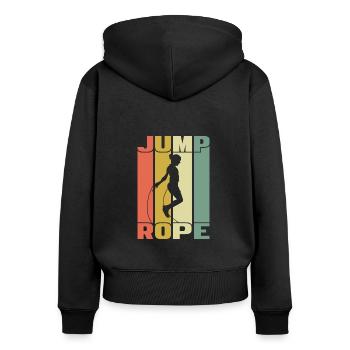 Jump Rope Skipping Rope Jumping Jump Rope - Frauen Premium Bio Zip Hoodie - Schwarz - Hinten - Julia (174cm)