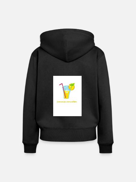 summer sensation, - Frauen Premium Bio Zip Hoodie - Schwarz
