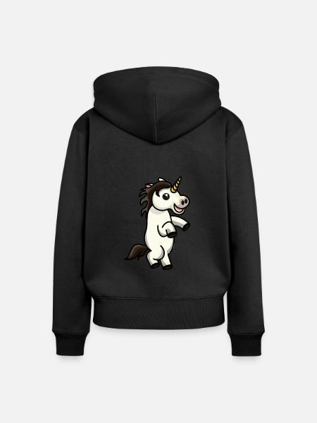 Unicorn - Frauen Premium Bio Zip Hoodie - Schwarz
