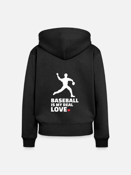 Ich Liebe Baseball Stilvolles - Frauen Premium Bio Zip Hoodie - Schwarz