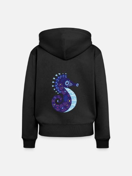 Meerestiere - Frauen Premium Bio Zip Hoodie - Schwarz