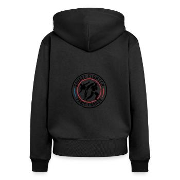 Instructeur Savate Arts Martiaux Français Kickboxing - Sweat à capuche zippé Premium bio Femme - noir - Dos - Julia (174cm)