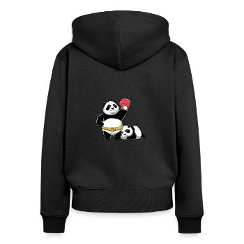 Animal Lover Boxing Match Sport Fighting Boxer - Women's Premium Organic Zip Hoodie - black - Back - Julia (174cm)