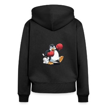 Tierliebhaber Boxen Match Sport Kampf Boxer - Frauen Premium Bio Zip Hoodie - Schwarz - Hinten - Julia (174cm)