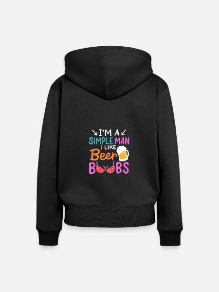 Beer And Boobs - Frauen Premium Bio Zip Hoodie - Schwarz