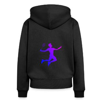Squash Federball Badmintonspieler Badminton - Women's Premium Organic Zip Hoodie - black - Back - Julia (174cm)