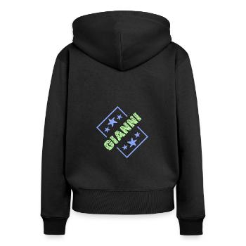 Boy's name Gianni - Women's Premium Organic Zip Hoodie - black - Back - Julia (174cm)