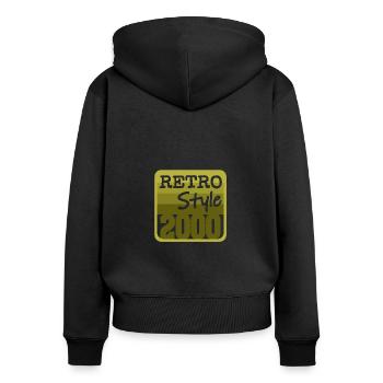 2000 - Frauen Premium Bio Zip Hoodie - Schwarz - Hinten - Julia (174cm)