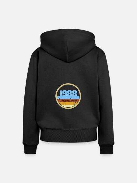 Legendary 1988 - Frauen Premium Bio Zip Hoodie - Schwarz