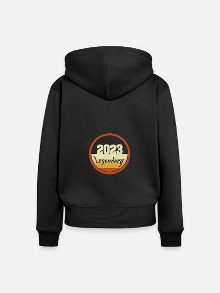2023 2023 - Frauen Premium Bio Zip Hoodie - Schwarz